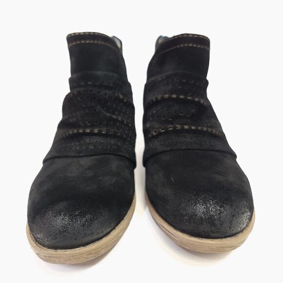 Earth Origins Boots Size 7 Black Suede Leather Amanda Ankle Booties - Picture 2 of 13